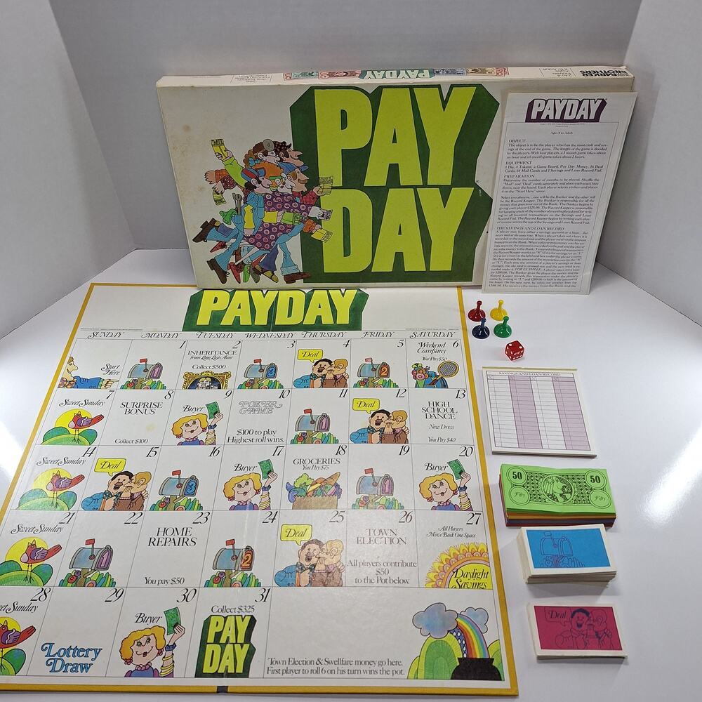 Vintage 1975 Parker Brothers Payday No. 26 Money Management Classic Board Game